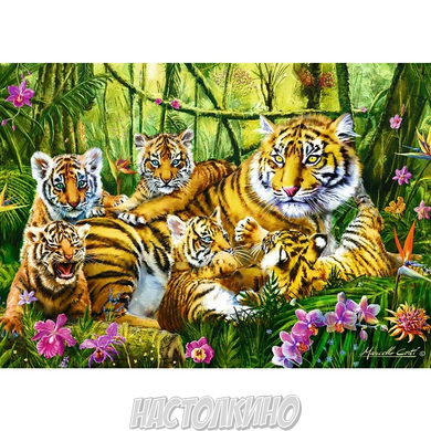 Пазл "Семья тигров". 500 элементов (Trefl)