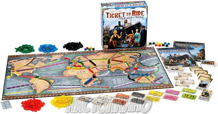 Настольная игра Ticket to Ride: Rails & Sails (Билет на поезд: Рельсы и паруса/Квиток на потяг: Рейки та вітрила)(англ)