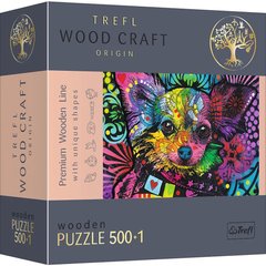 Пазлы фигурные дерево "Цветной щенок", 500+1 элемент (Trefl)