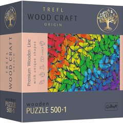 Пазлы фигурные дерево "Цветные бабочки", 500+1 элемент (Trefl)