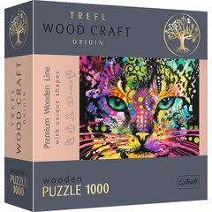 Пазлы фигурные дерево "Цветной кот", 1000 элементов (Trefl)