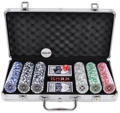 Покерный набор в алюминиевом кейсе с номиналом (300 фишек)