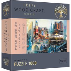 Пазлы фигурные дерево "Коллаж - Нью-Йорк", 1000 элементов (Trefl)
