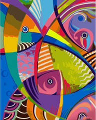 Картина по номерам "Поп-арт рыбы" 40х50 см