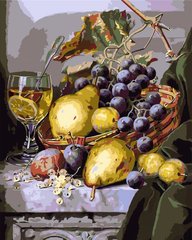 Картина за номерами "Натюрморт з грушами та виноградом", 40х50 см