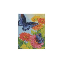 Алмазна мозаїка "Два метелики на яскравих квітах", 30х40 см
