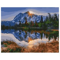 Картина по номерам "Гори біля озера", 40х50 см