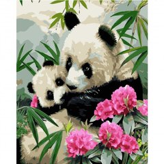 Картина за номерами "Панди у бамбуковому лісі", 40х50 см