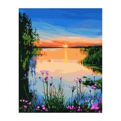 Картина за номерами "Захід на озері", 40х50 см