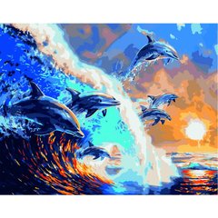 Картина за номерами "Зграя дельфінів", 40х50 см