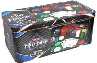 Покерний набір Texas Hold'em у жерстяній коробці