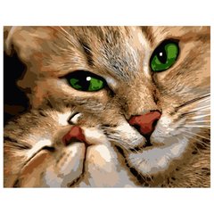 Картина за номерами "Кішка з кошеням", 40х50 см
