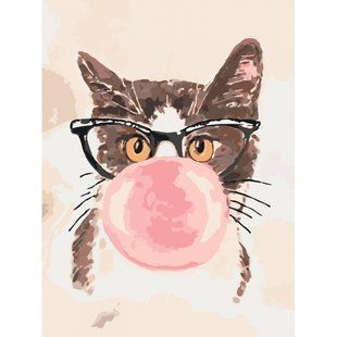 Картина по номерам. Тварини, птахи "BUBBLE GUM" 30*40см