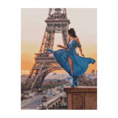 Алмазная мозаика "Дівчина в Парижі", 30х40 см