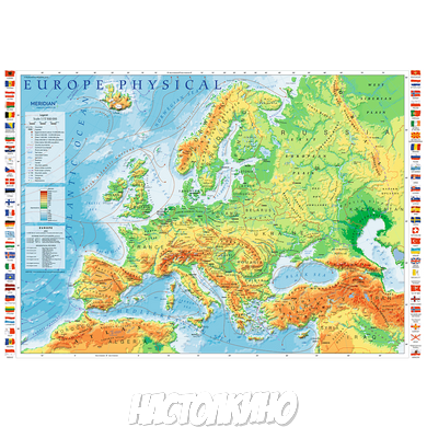 Пазл "Физическая карта Европы". 1000 елементів (Trefl)