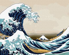 Картина по номерам. "Велика Хвиля у Канагаві © Кацусіка Хокусай" 40*50см