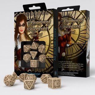 Набір кубів Steampunk Clockwork Beige & brown Dice Set (7)