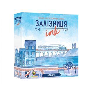 Настольная игра Залізниця Inc. Блакить ( Railroad Ink: Deep Blue Edition/Дорожные Сети: Тёмно-синяя версия)