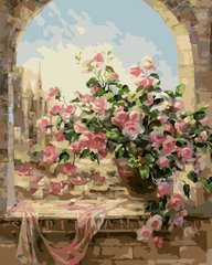 Картина по номерам "Квіти біля вікна", 40х50 см