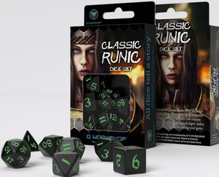 Набор кубов Classic Runic Black & green Dice Set