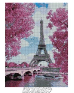 Алмазная мозаика "Париж у рожевих тонах", 30х40 см