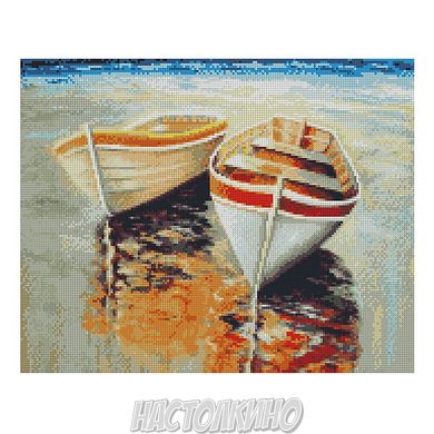 Алмазна мозаїка «Рибацькі човники», 40х50 см