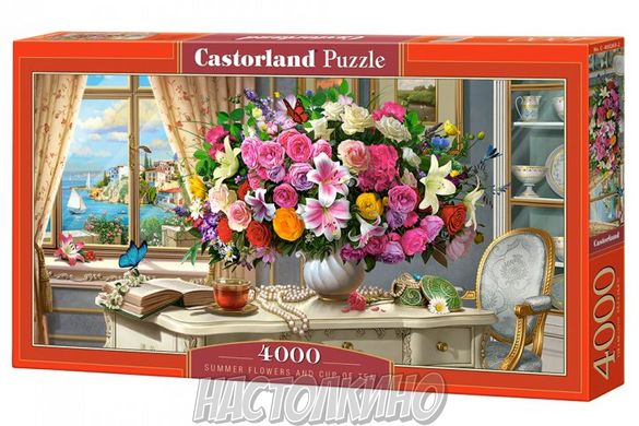 Пазл Castorland "Літні квіти та чашка чаю" ​​4000 елементів
