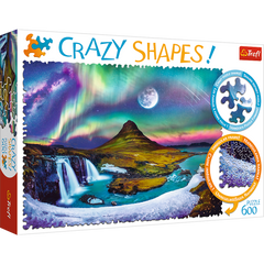 Пазл Crazy Shapes "Северное сияние над Исландией". 600 елементів (Trefl)