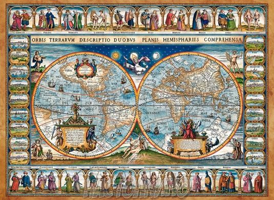 Пазл "Карта мира, 1639 год" 2000 элементов