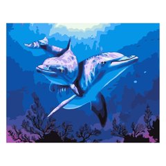 Картина по номерам "Дельфіни", 30х40 см