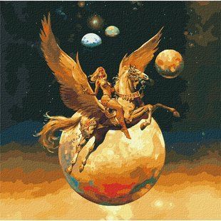 Картина по номерам. "Завойовниця космосу з фарбами металiк" 50*50см