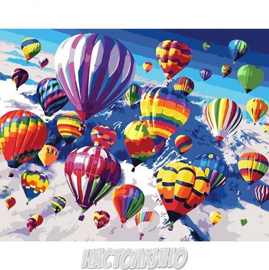 Картина за номерами "Багато різнокольорових повітряних куль", 40х50 см