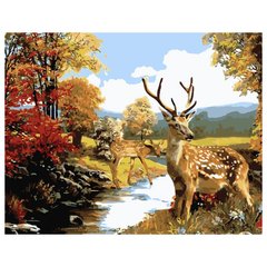 Картина за номерами "Олені в лісі", 40х50 см