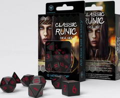 Набор кубов Classic Runic Black & red Dice Set