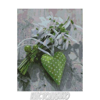 Алмазна мозаїка «Зелене серце», 40х50 см