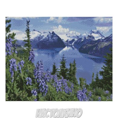 Алмазна мозаїка «Альпійський гірський пейзаж», 40х50 см