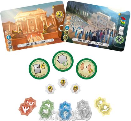 Настільна гра 7 Чудес Дуель: Пантеон (7 Wonders Duel: Pantheon)(укр)