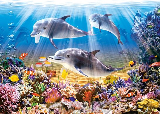 Пазл "Дельфины под водой", 500 елементів