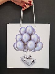 Пакет подарунковий 23х23х10 (S) Повітряні кульки в асортименті