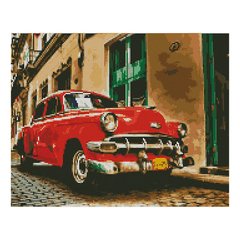 Картина за номерами "Червоний ретро автомобіль", 40х50 см