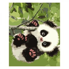Картина по номерам "Малесенька панда на гілці", 30х40 см