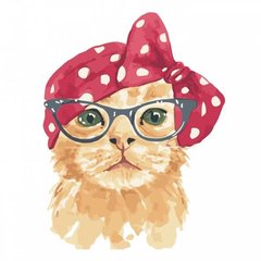 Картина по номерам "Рудий котик в окулярах", 30х40 см