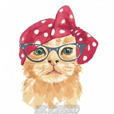 Картина за номерами "Рудий котик в окулярах", 30х40 см