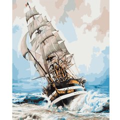 Картина за номерами "Корабель на хвилях", 40х50 см