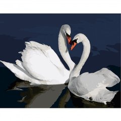 Картина за номерами "Лебеді у воді", 40х50 см
