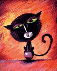 Картина за номерами "Кіт на кулі", 40х50 см