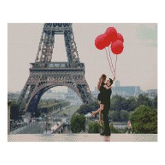 Алмазна мозаїка «Закохані в Парижі», 40х50 см