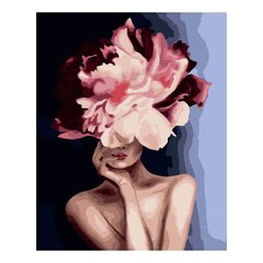 Картина за номерами "Дівчина рожева півонія", 40х50 см