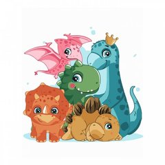 Картина по номерам "Маленькі друзі динозаври", 30х40 см