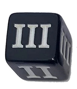 Кубик D3 (D6 1-3, Римские цифры)